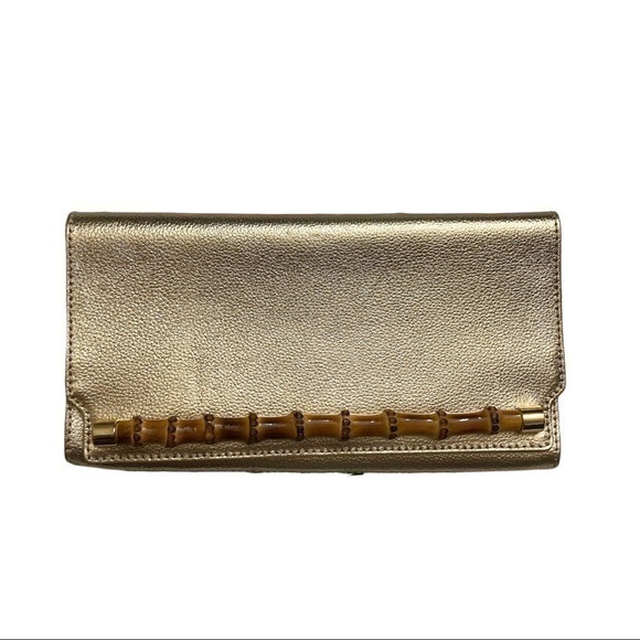 Lilly Pulitzer gold evening clutch bag msrp $158 with tag